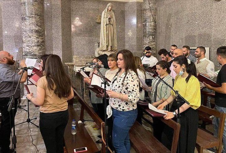 جانب من الاحتفال بعيد "مار توما" رسول المشرق في كنيسة ام الاحزان بالعاصمة بغداد يوم أمس.