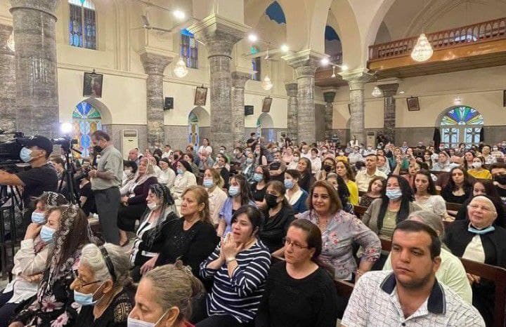 جانب من الاحتفال بعيد "مار توما" رسول المشرق في كنيسة ام الاحزان بالعاصمة بغداد يوم أمس.